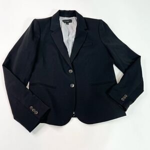 J.Crew Blazer Jacket Womens Medium Schoolboy Black 2 Button Lined Pockets